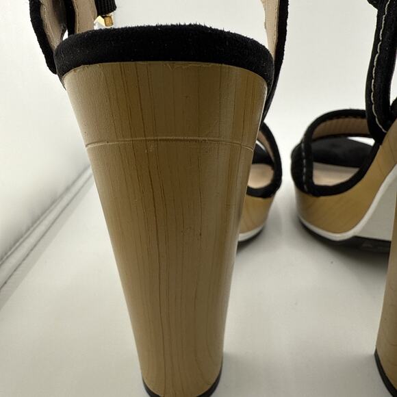 Tommy Hilfiger Women's Weslee Women’s 8.5 Black Suede Platform Heeled Sandal NEW - Picture 7 of 16